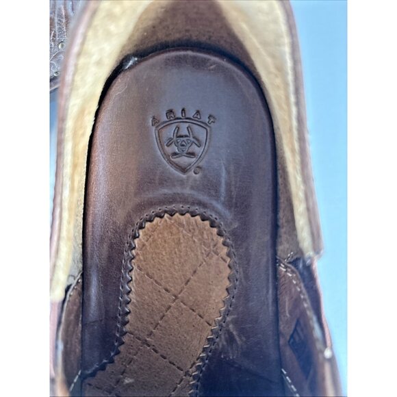 Ariat Ashland Brown Leather Western Embossed Studded Mules Clogs Women’s 7B - Picture 13 of 16